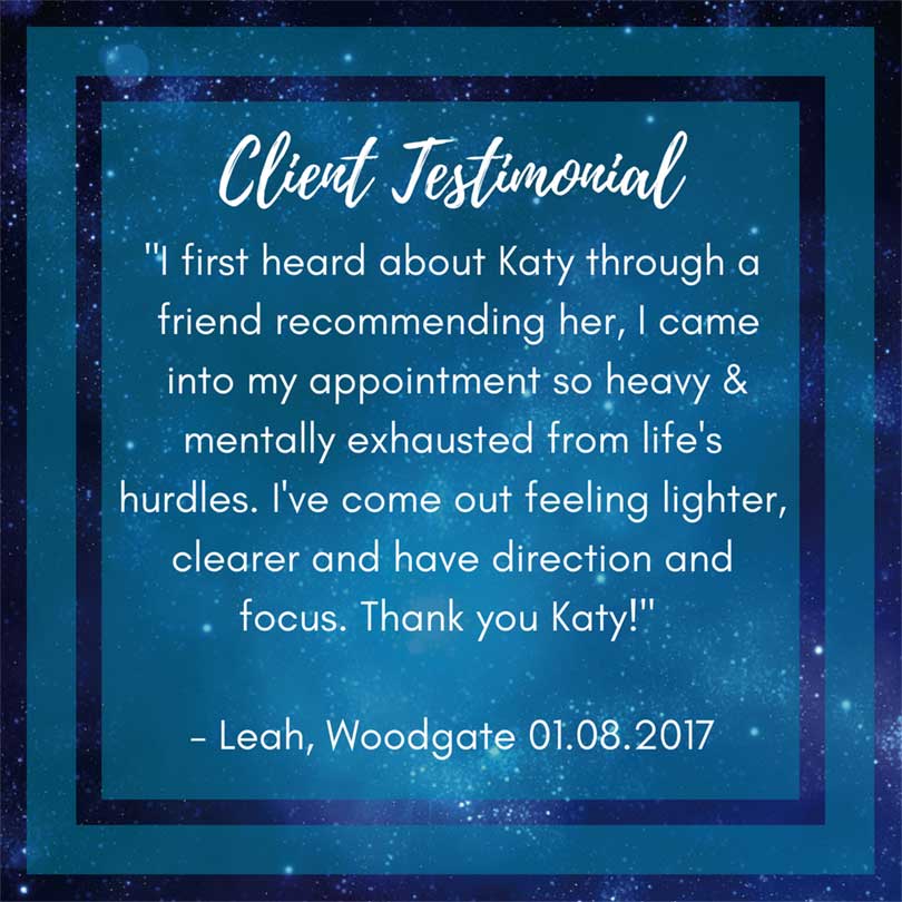 sessions for success - leah's testimonial - spiritual coaching packages by katy k