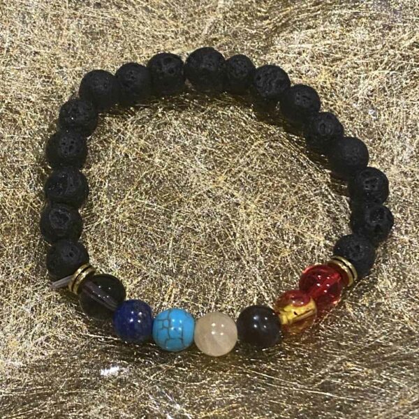 Lava Chakra Bracelets are made from lava beads and semi-precious gemstone beads to represent each of the 7 Chakras. Enjoy the benefits of your chosen essential oil when wearing your Lava Stone bracelet!